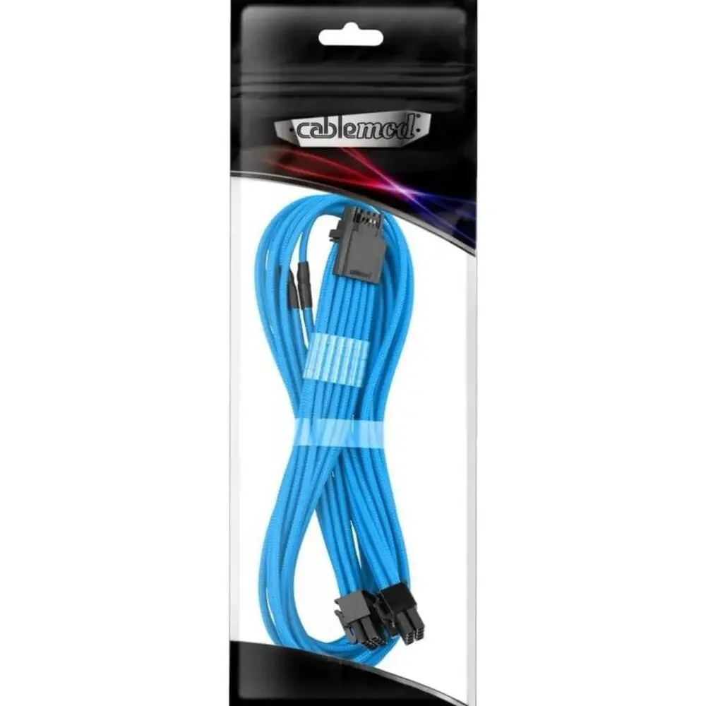 CableMod E-Series Pro ModMesh Sleeved 12VHPWR 16-pin to 2 x 8-pin Light Blue